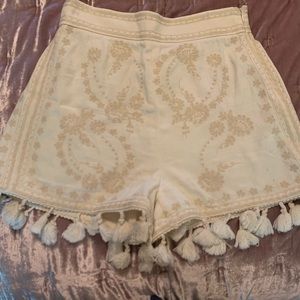 Zara embroidered shorts with tassels - Small